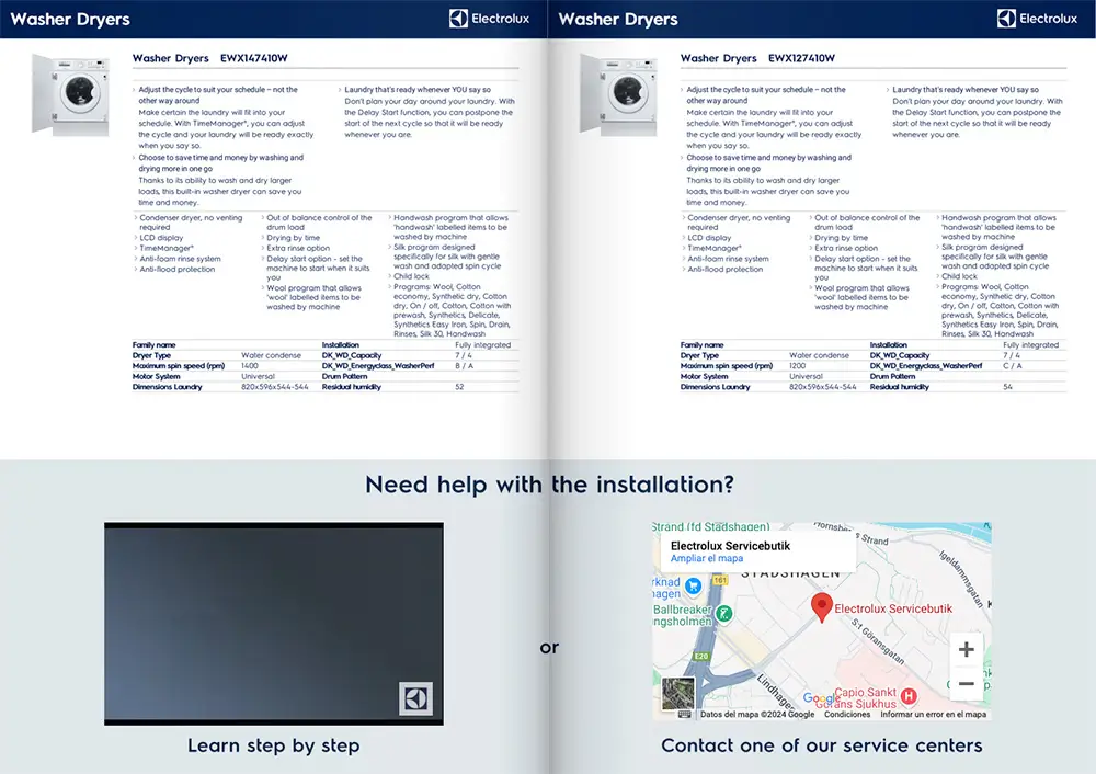 PDF interactivo con video y mapa de Electrolux