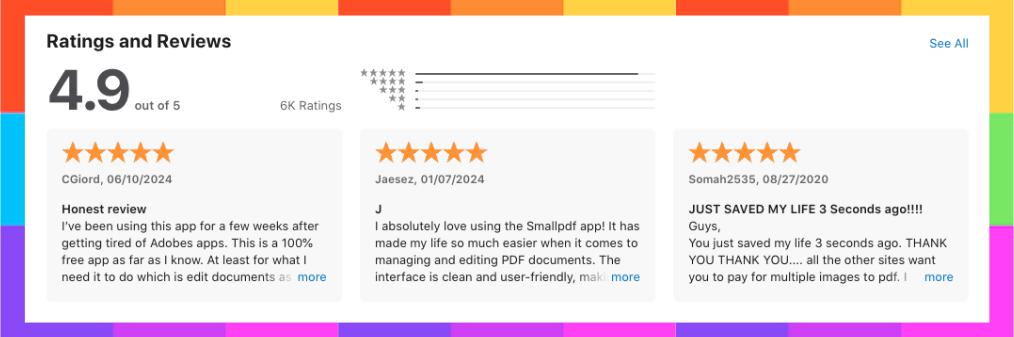 Avis sur l’application Smallpdf dans l’App Store