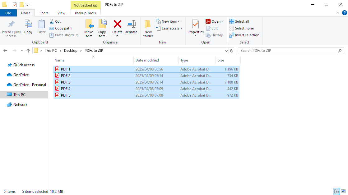 Locate your PDF file in File Explorer
