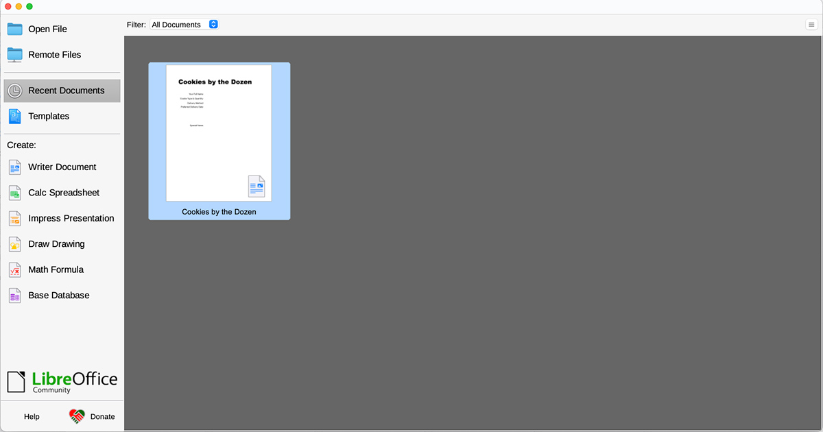 Open LibreOffice Writer