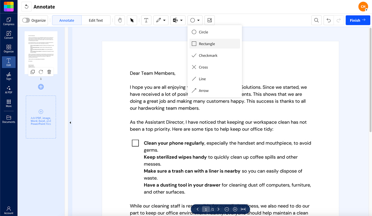 Add checkboxes to PDF using PDF Annotator