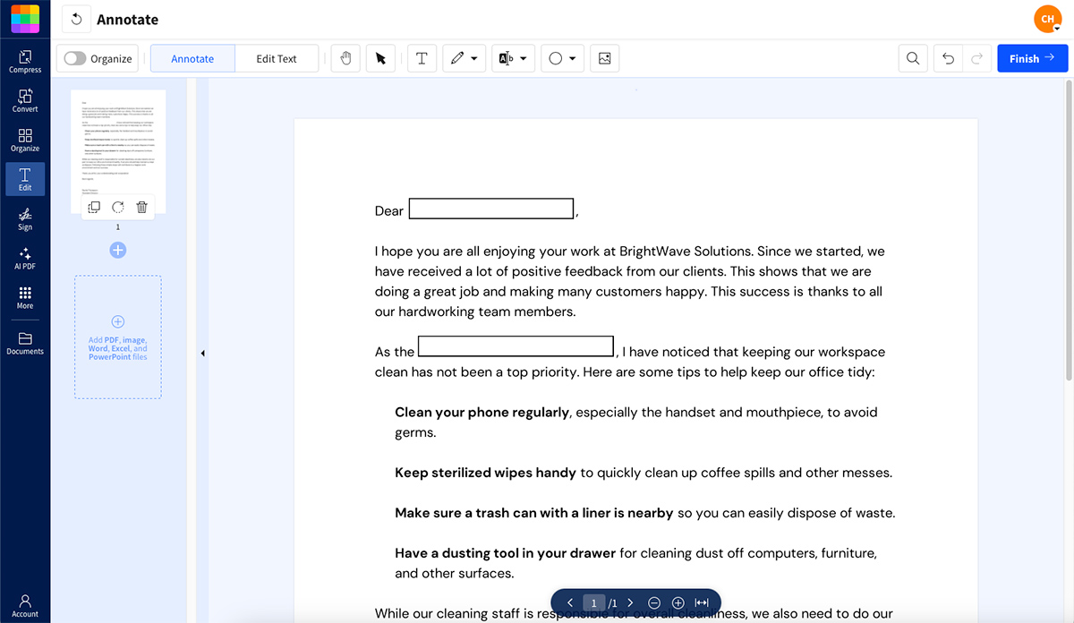 Add input fields to PDFs using PDF Annotator