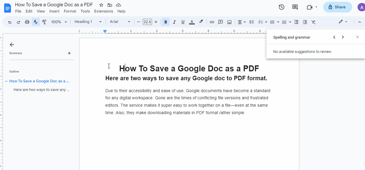 Baixando um Google Doc como PDF