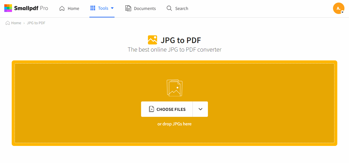 Come convertire TIFF in PDF con Smallpdf