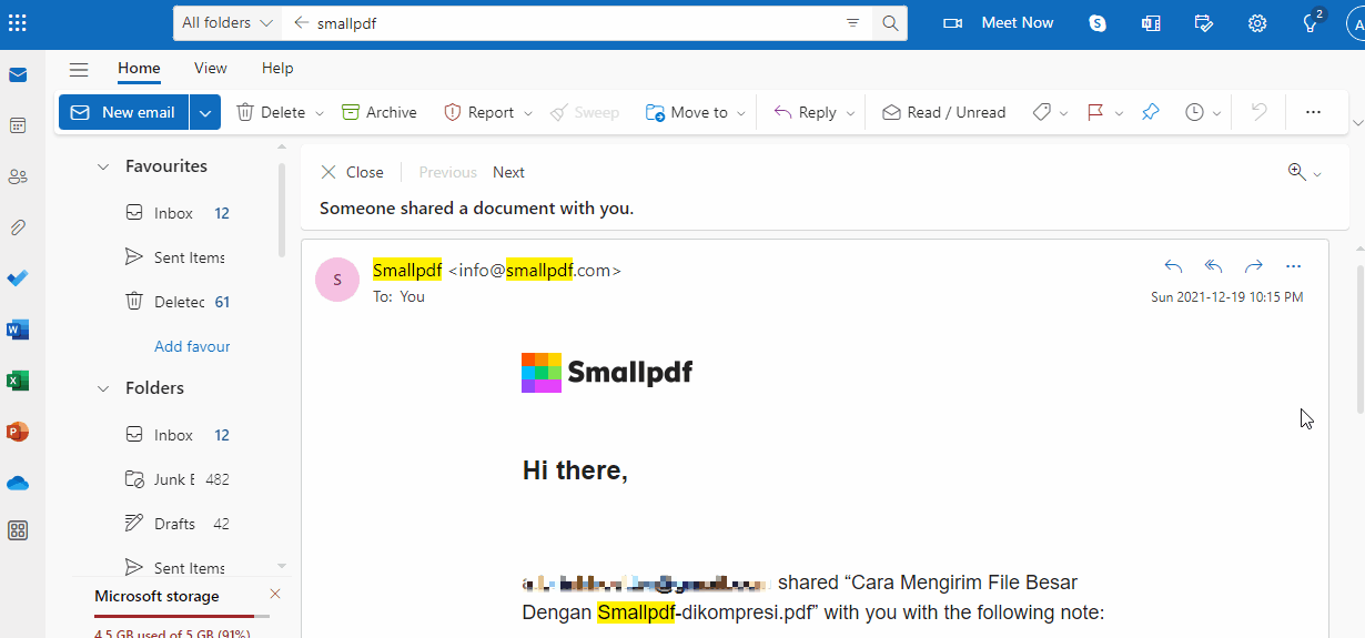 Download emails from Outlook by printing them to PDF format