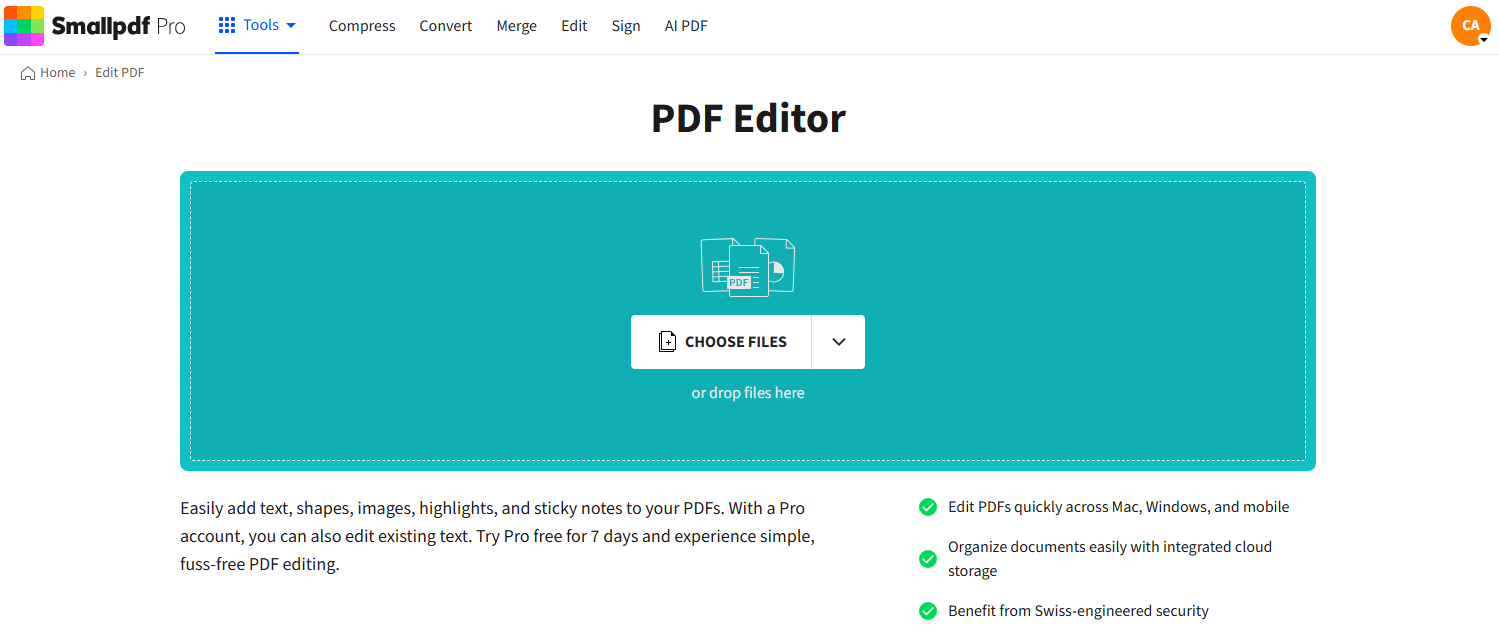 Use the PDF Editor to change font size