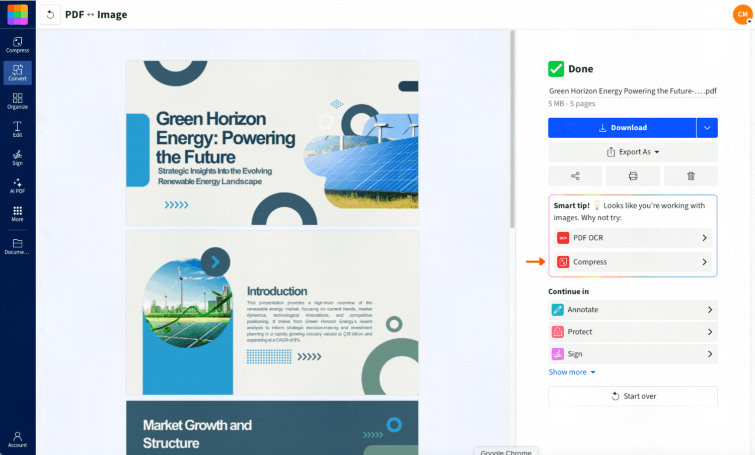 Compressione di file di grandi dimensioni prima della conversione in formato PowerPoint