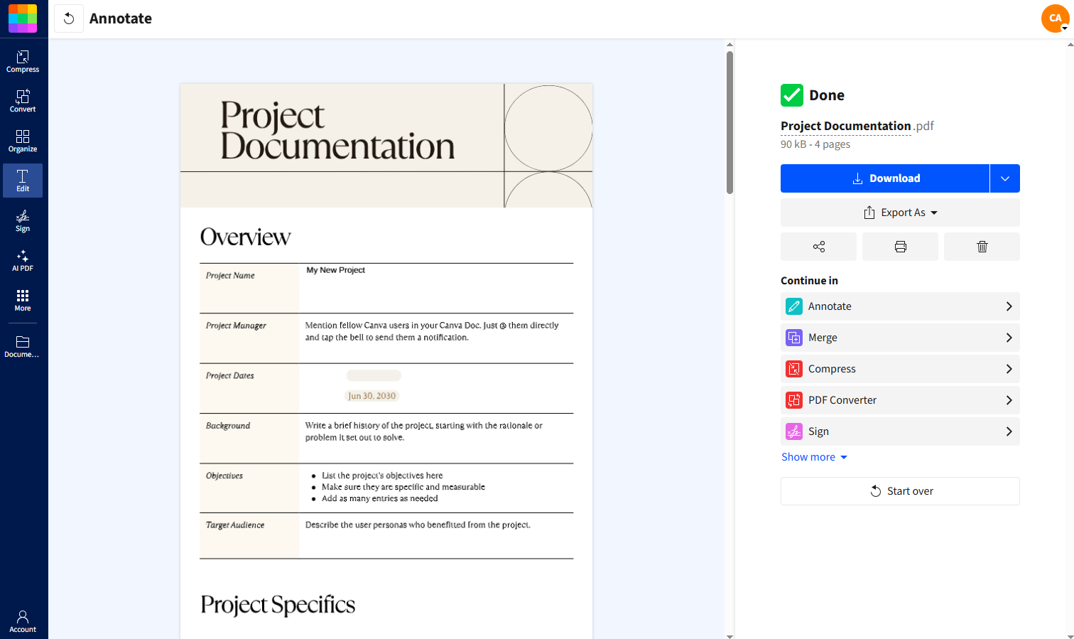 Download or share your edited PDF