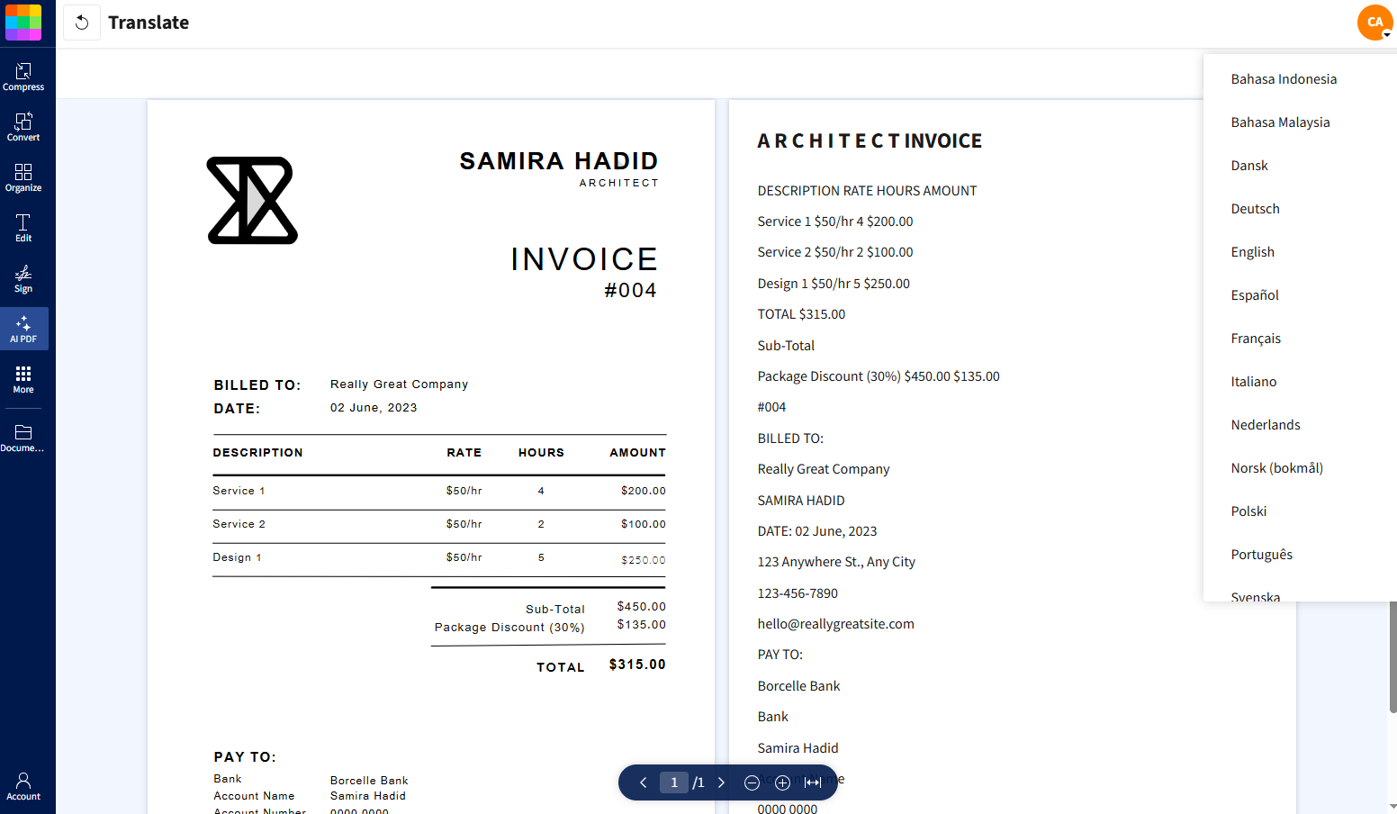 Before translating your document