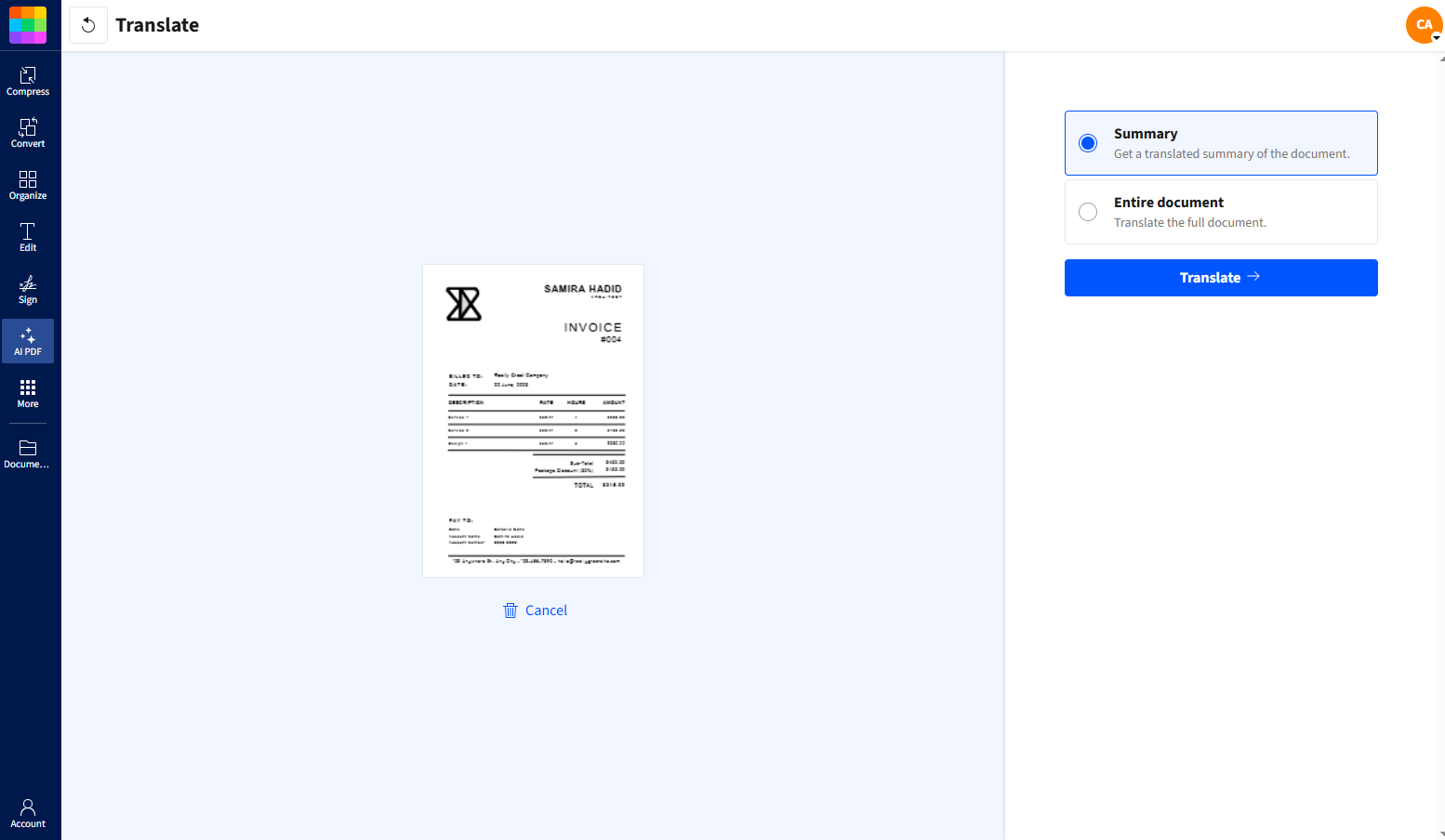 Choose your translation format