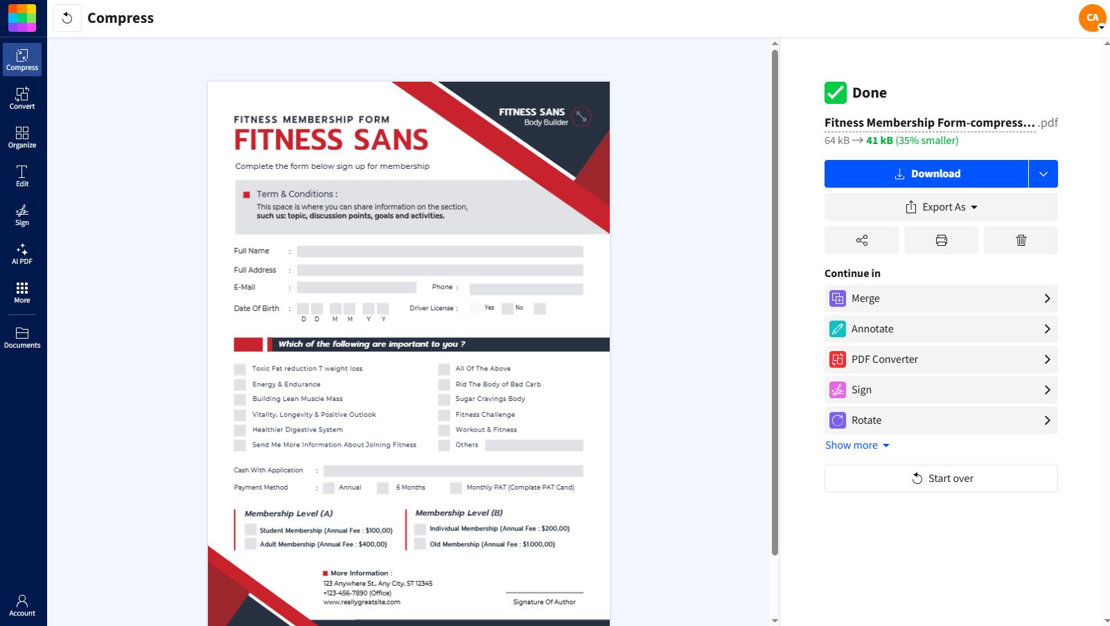 Share your compressed file with WhatsApp