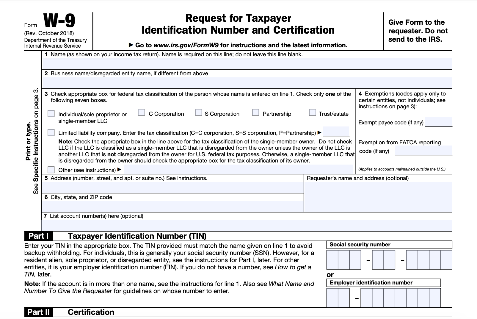 Free Editable W-9 Form for 2026