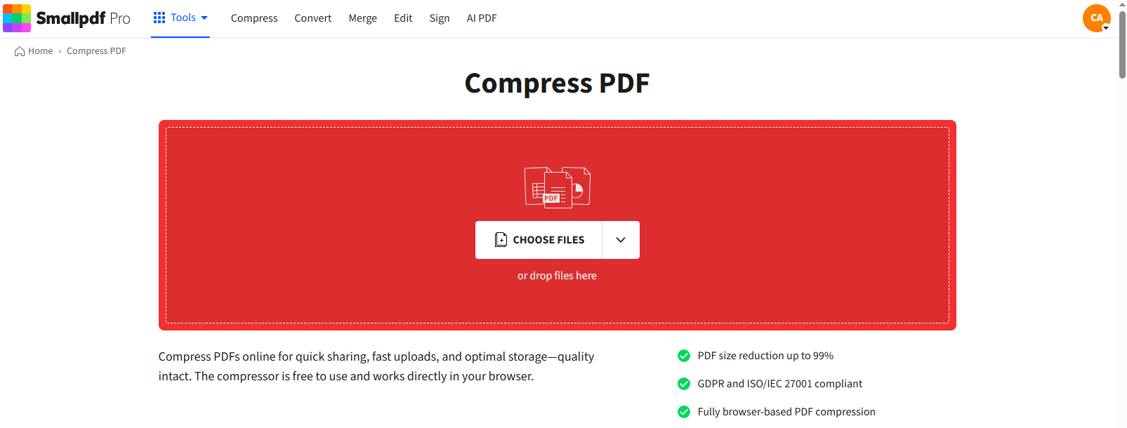 Upload your PDF to Compress PDF