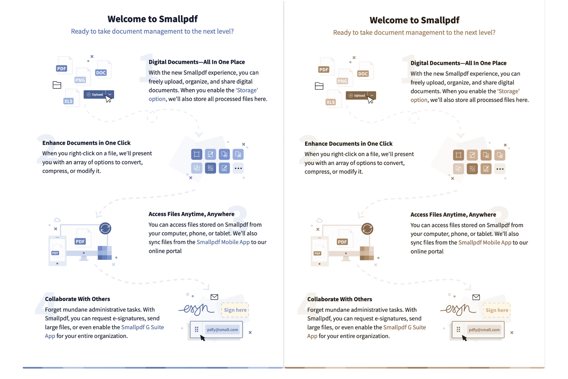 Add a bit of color to your PDFs with Blue Tone and Sepia Tone options