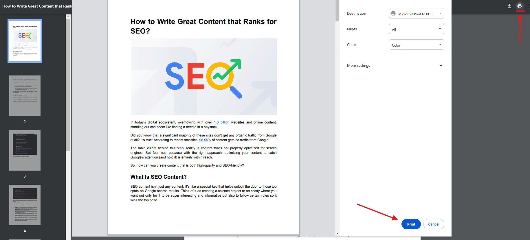 Print a PDF on Windows