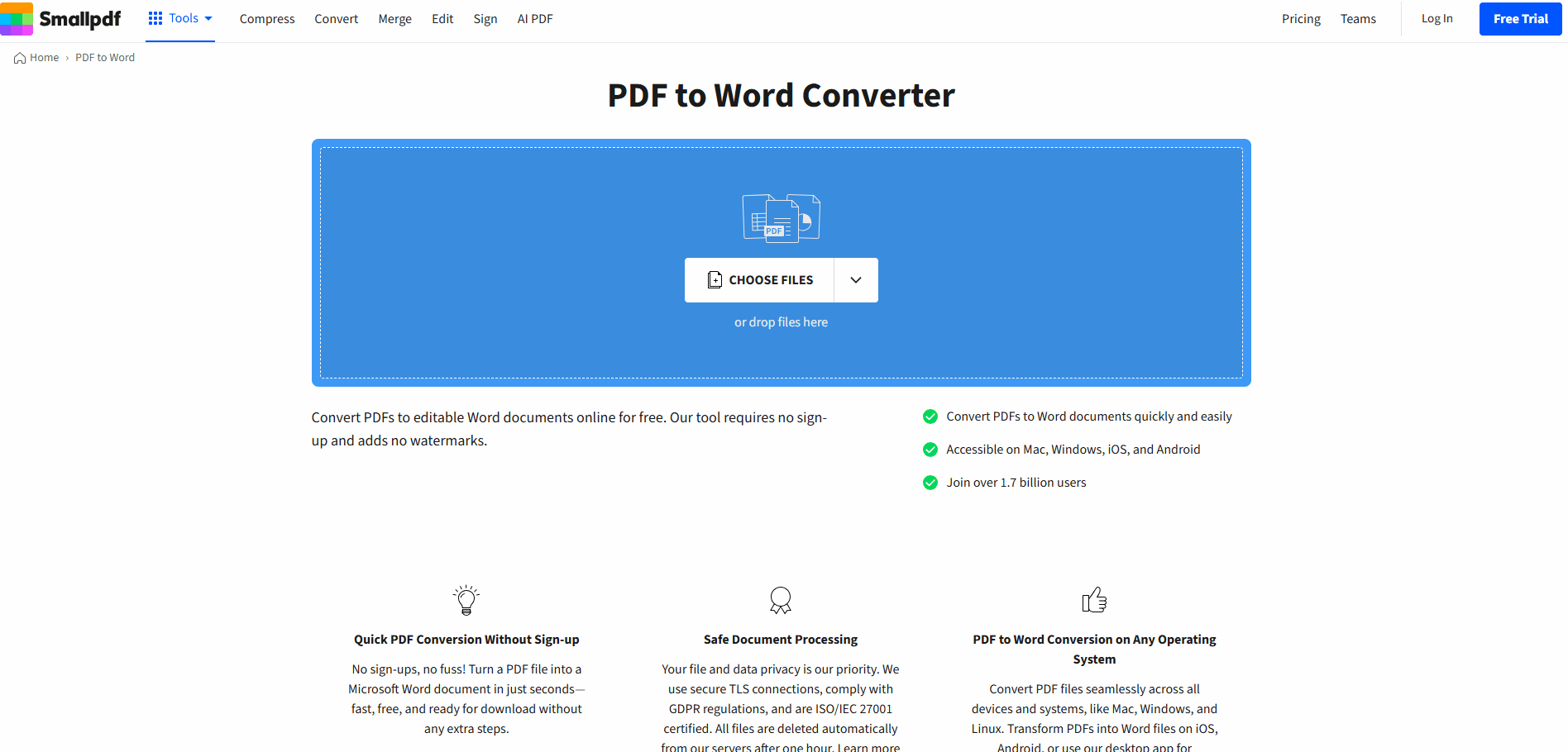 Converti un PDF in testo con Smallpdf