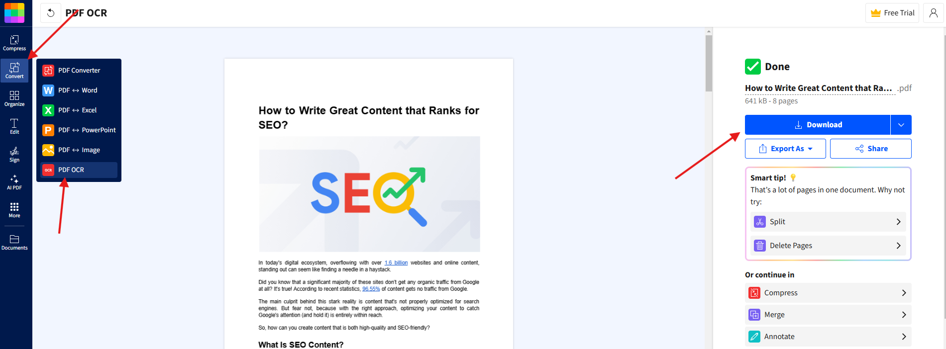 Use OCR to make text readable