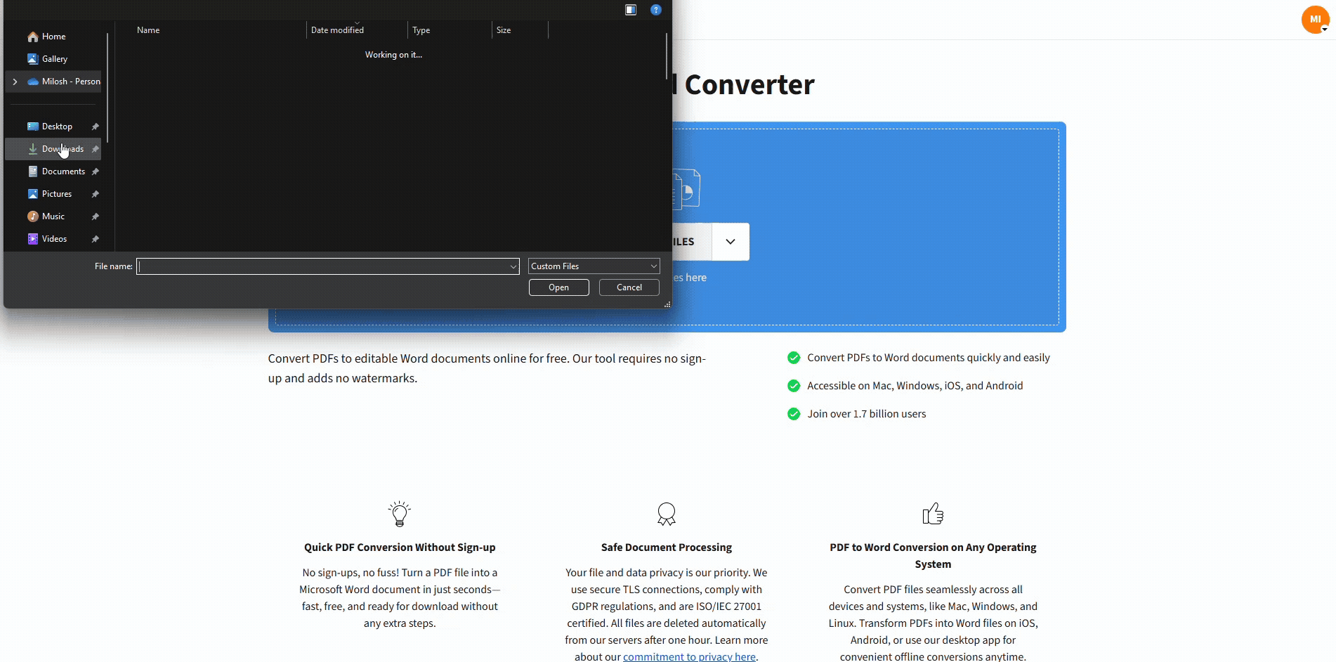 Extract a text from a scanned PDF