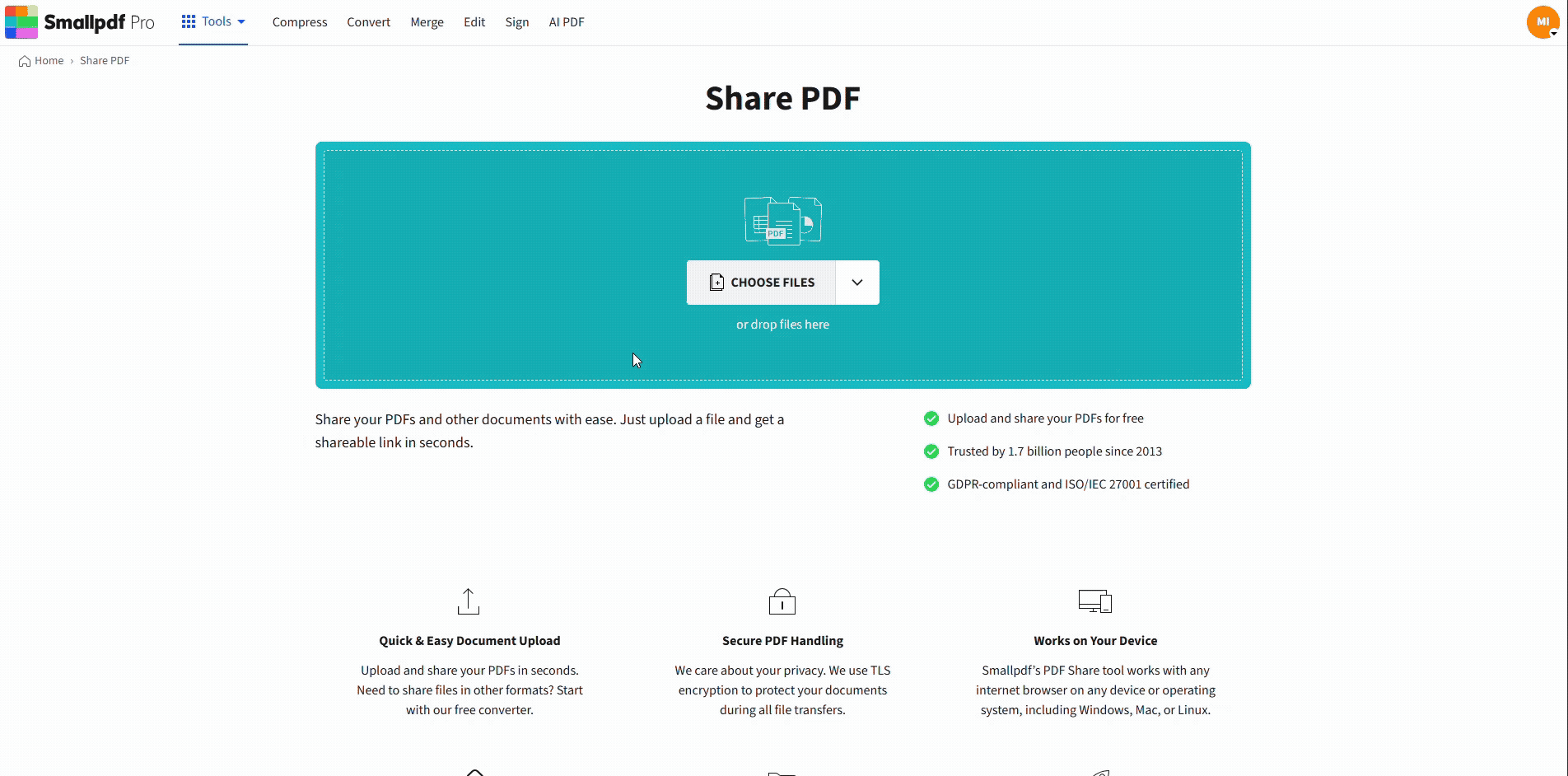Compartilhe um PDF na hora com o Smallpdf