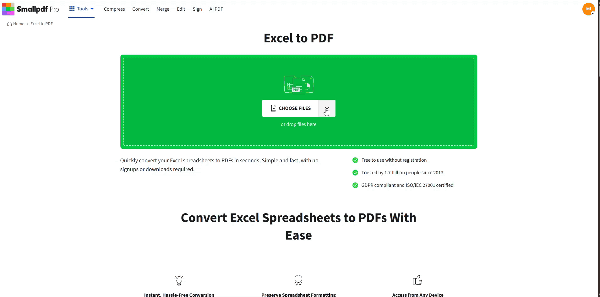 Konversi Excel ke PDF gratis