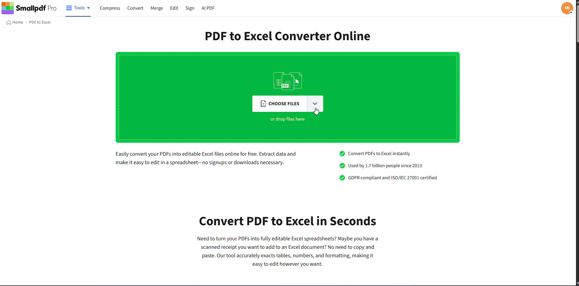 Kopiere eine Tabelle aus einer PDF nach Excel