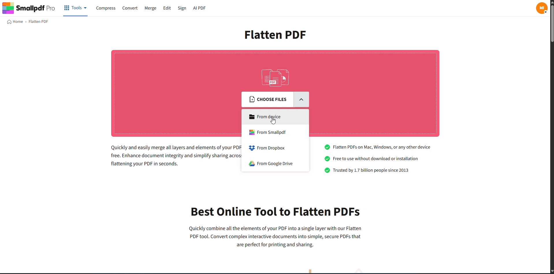 Flatten comments, signatures, stamps, and annotations in PDF