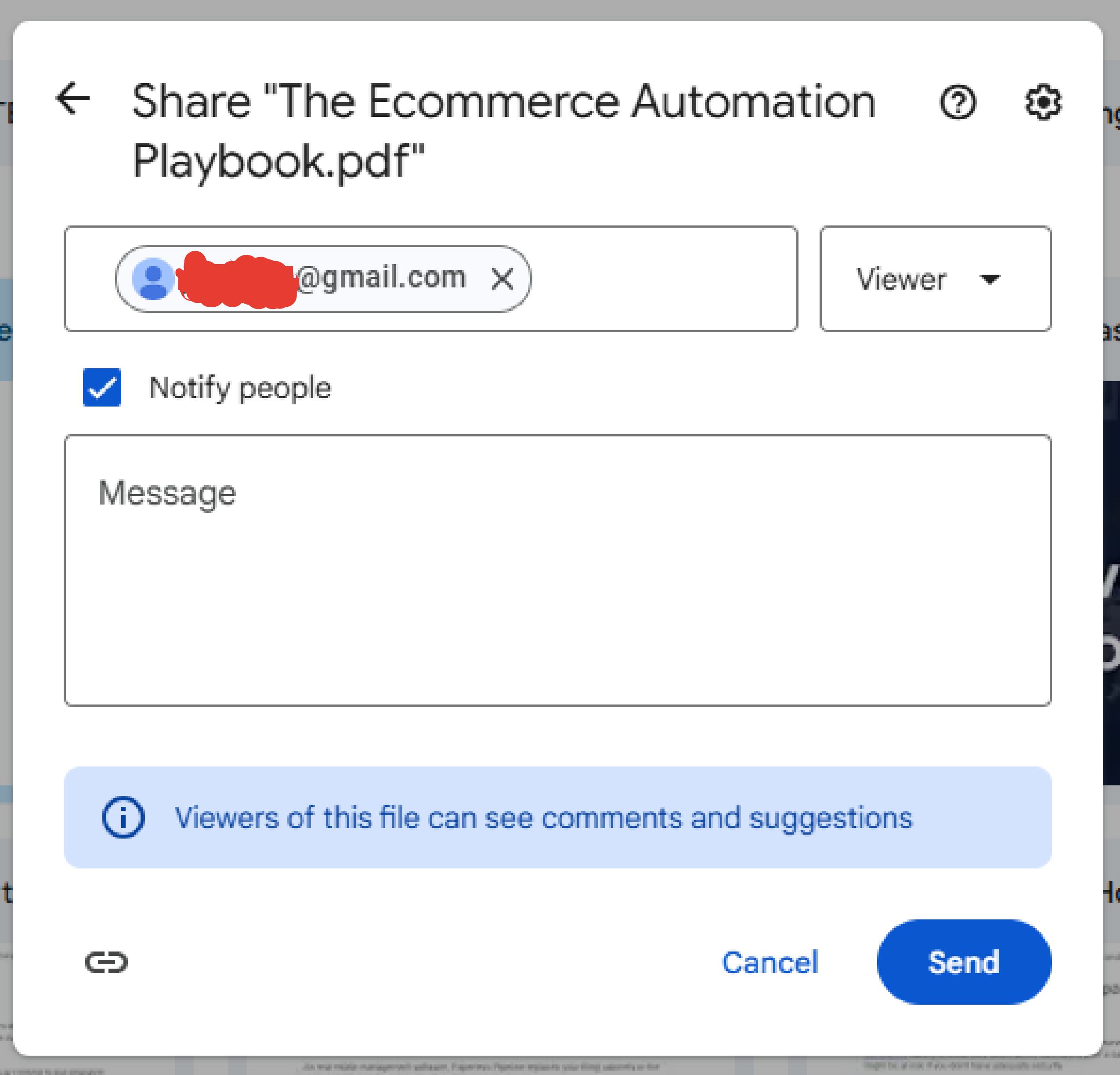 Add specific people in the Share window