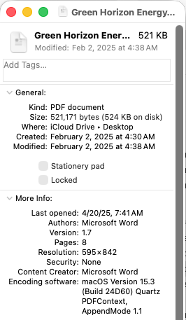 Checking file information on your device