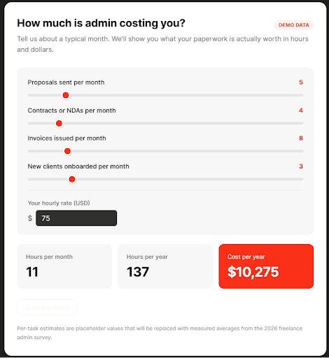 Freelance Admin Time Calculator