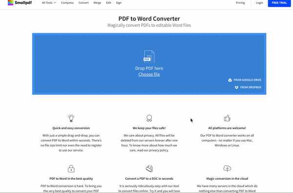 How to change the language of Smallpdf