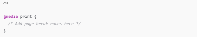 Add a print stylesheet section