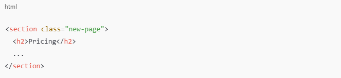 Tag elements you want to start on a new page