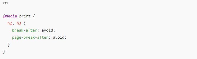 Keep headings with the content that follows