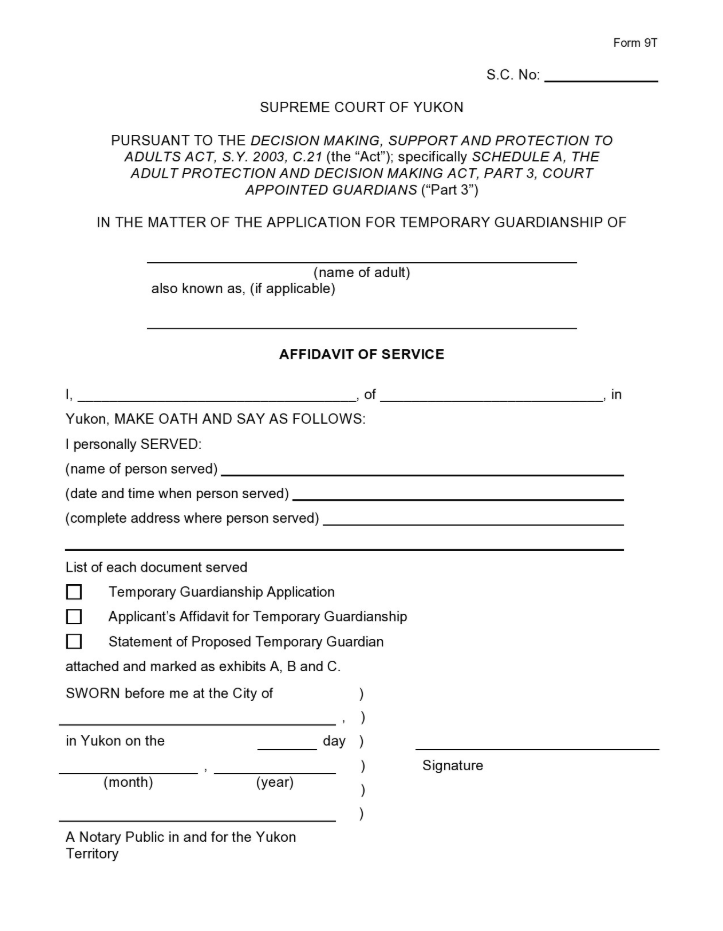 Sample Proof of Guardianship