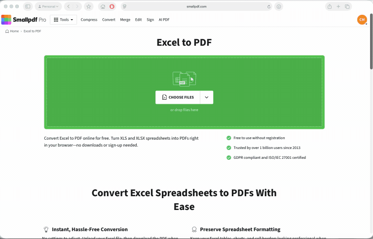 Converting an XLS file to PDF