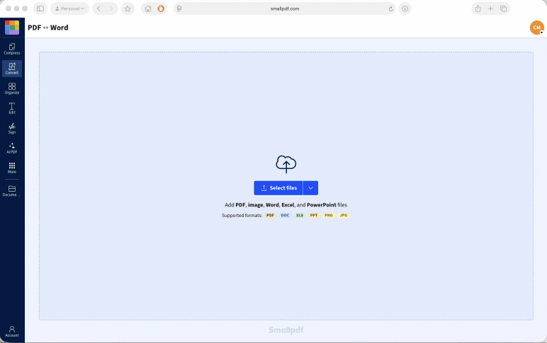 Using Smallpdf to convert a PDF to DOCX without losing formatting