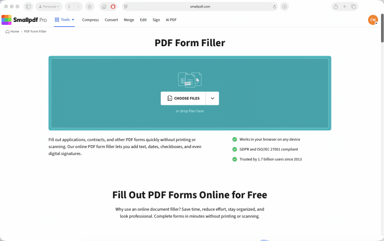 Adding a date and electronic signature to a W-9 PDF