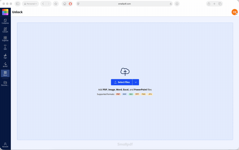 Using the password to unprotect a PDF before electronically signing it