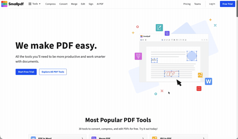 Adding info to a fillable PDF using Smallpdf PDF Form Filler