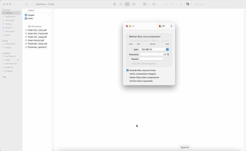 Nutze die Funktion „Split“ in Keka oder 7-Zip, um große Ordner in kleinere ZIP-Dateien aufzuteilen.