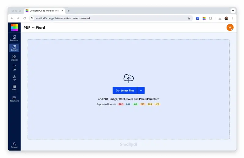 Como converter um Google Doc em PDF usando o Smallpdf