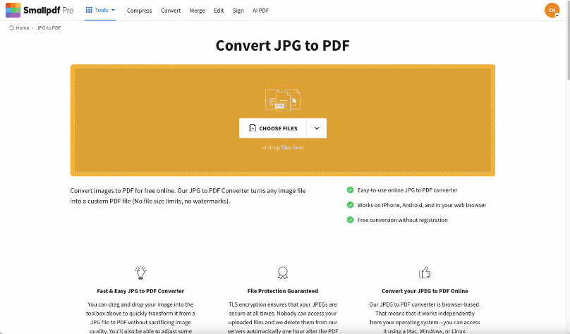 Fusionner plusieurs JPG en PDF en une seule fois