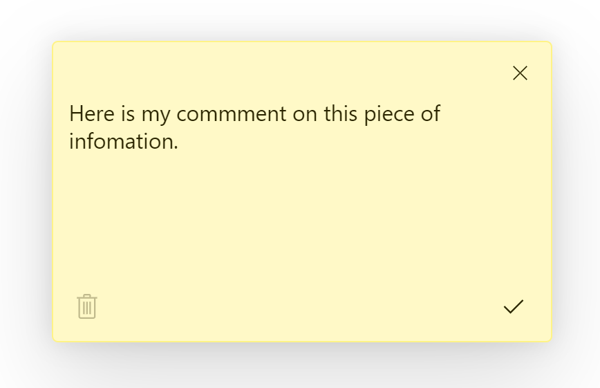 Type the note and place it precisely