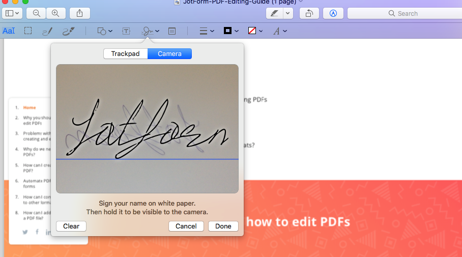 Sign a PDF in Preview on Mac